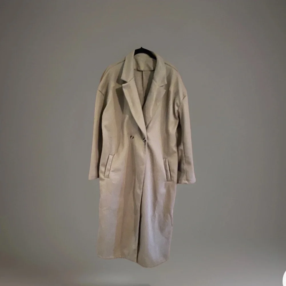 Camel Power Coat 2XL Longline Duster Double Breasted Minimal Luxe Streetwear men